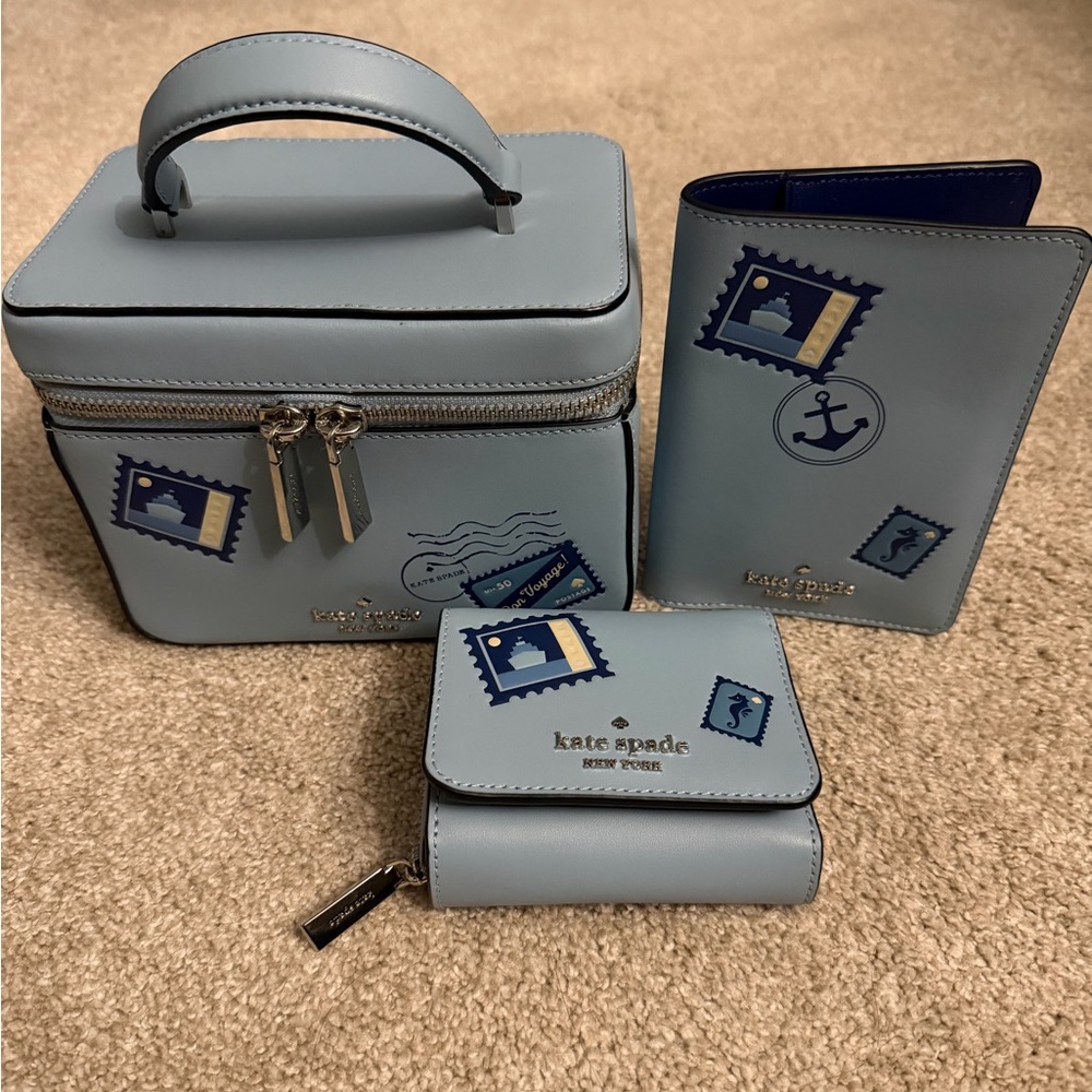 Kate Spade Off The Grid Bundle NWT Trunk Crossbody + Wallet + Passport Holder